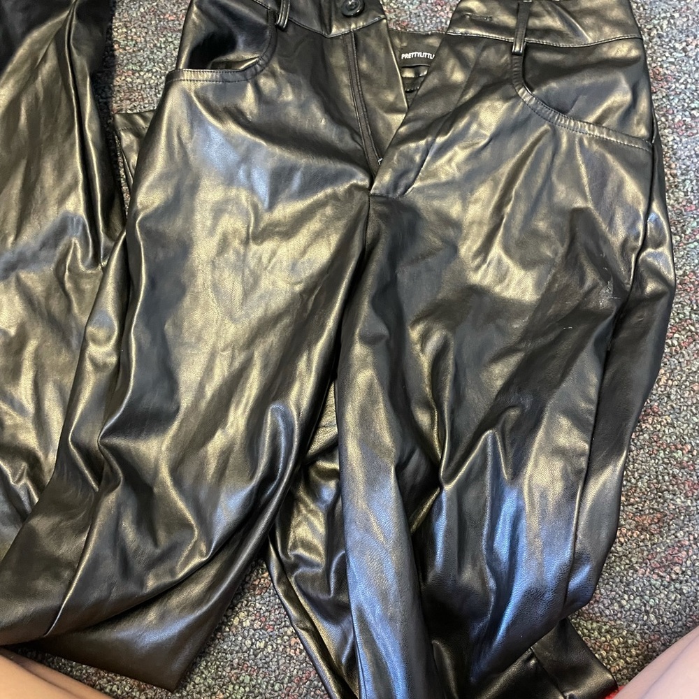 Fake leather pants